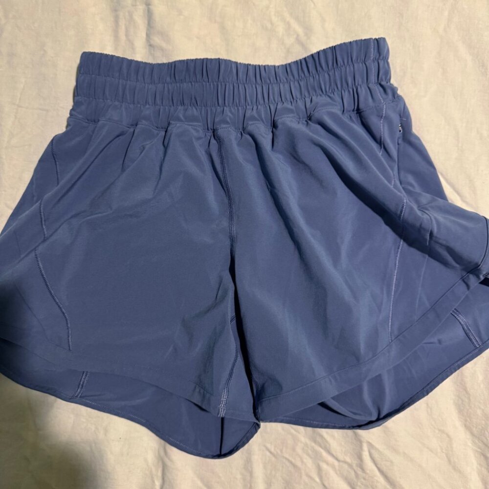 Lululemon blue running shorts 6